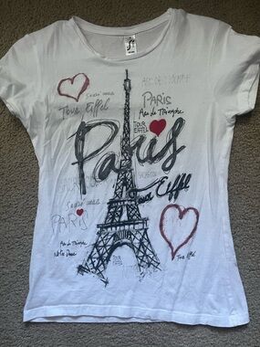 Sols Womens Paris love white tee small sparkle